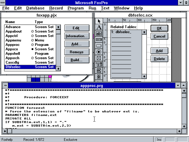 Microsoft FoxPro 2.5 - Edit